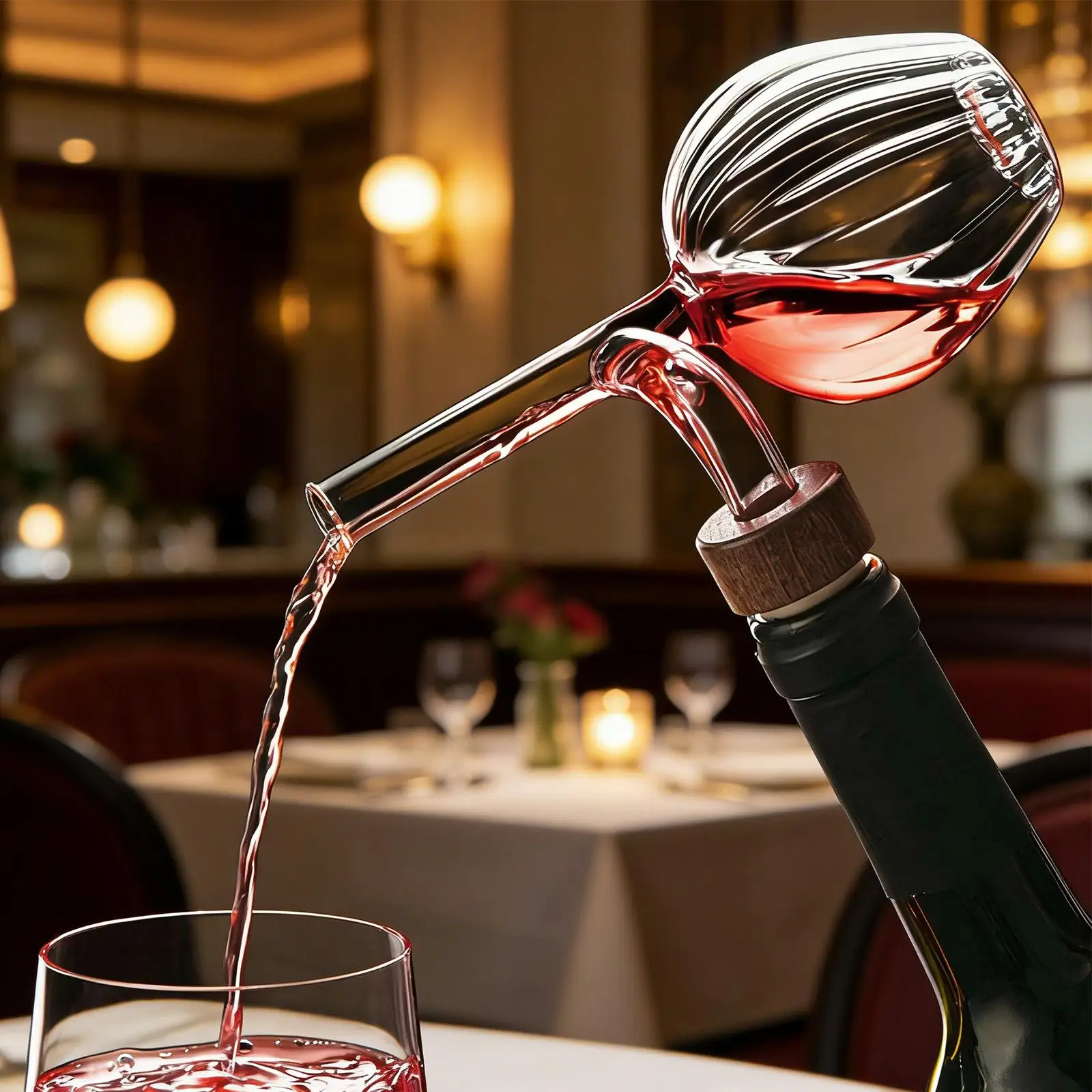 

Современный прозрачный красный декантер-аэратор для быстрого розлива вина для пабов, баров и банкетов