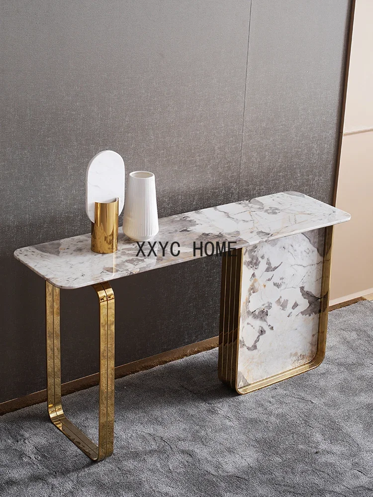 Mesa de varanda de mármore moderna e luxuosa mesa de entrada