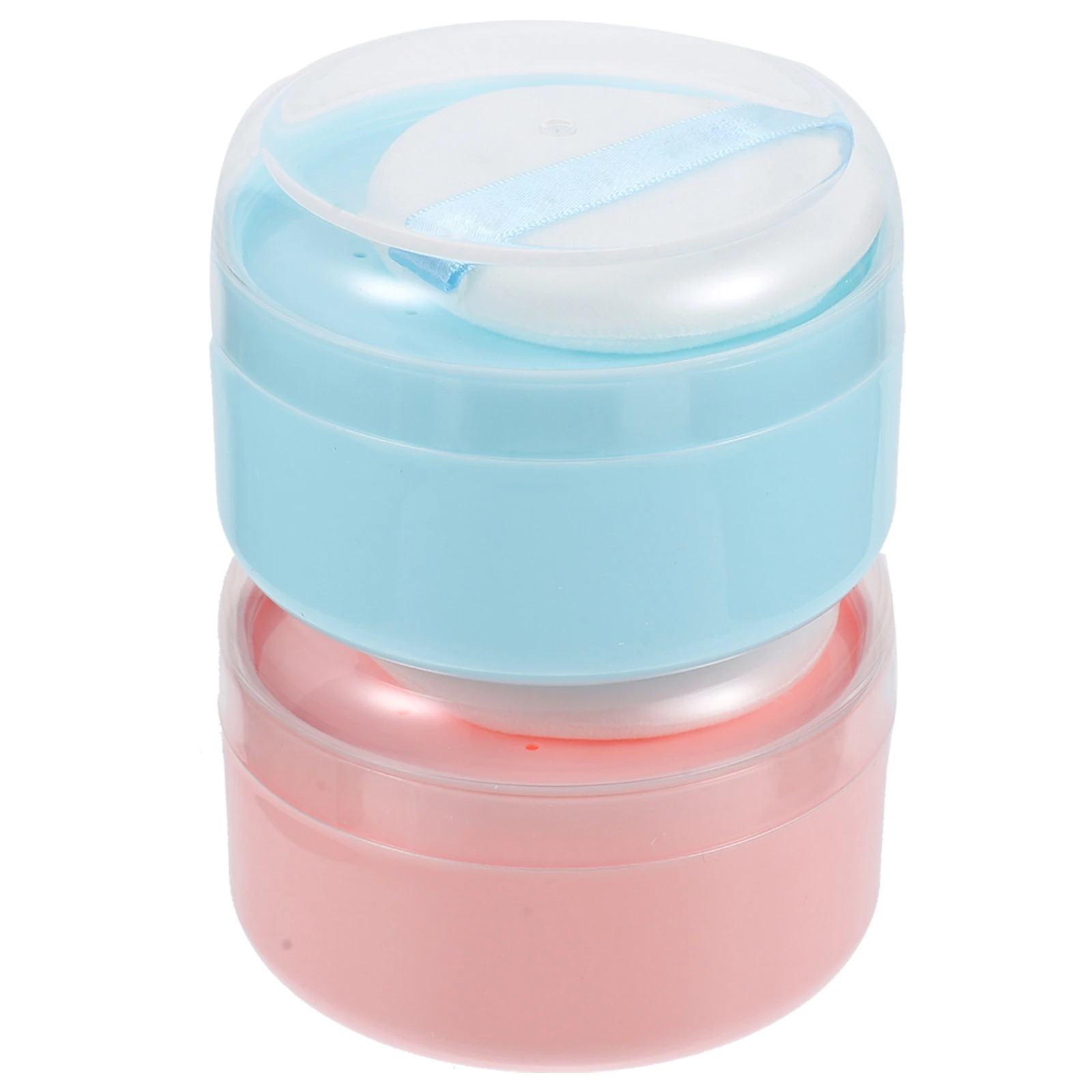 

2 pcs Puff Container Mini Empty Box for Talcum Powder Puff Container Holder Lightweight Travel