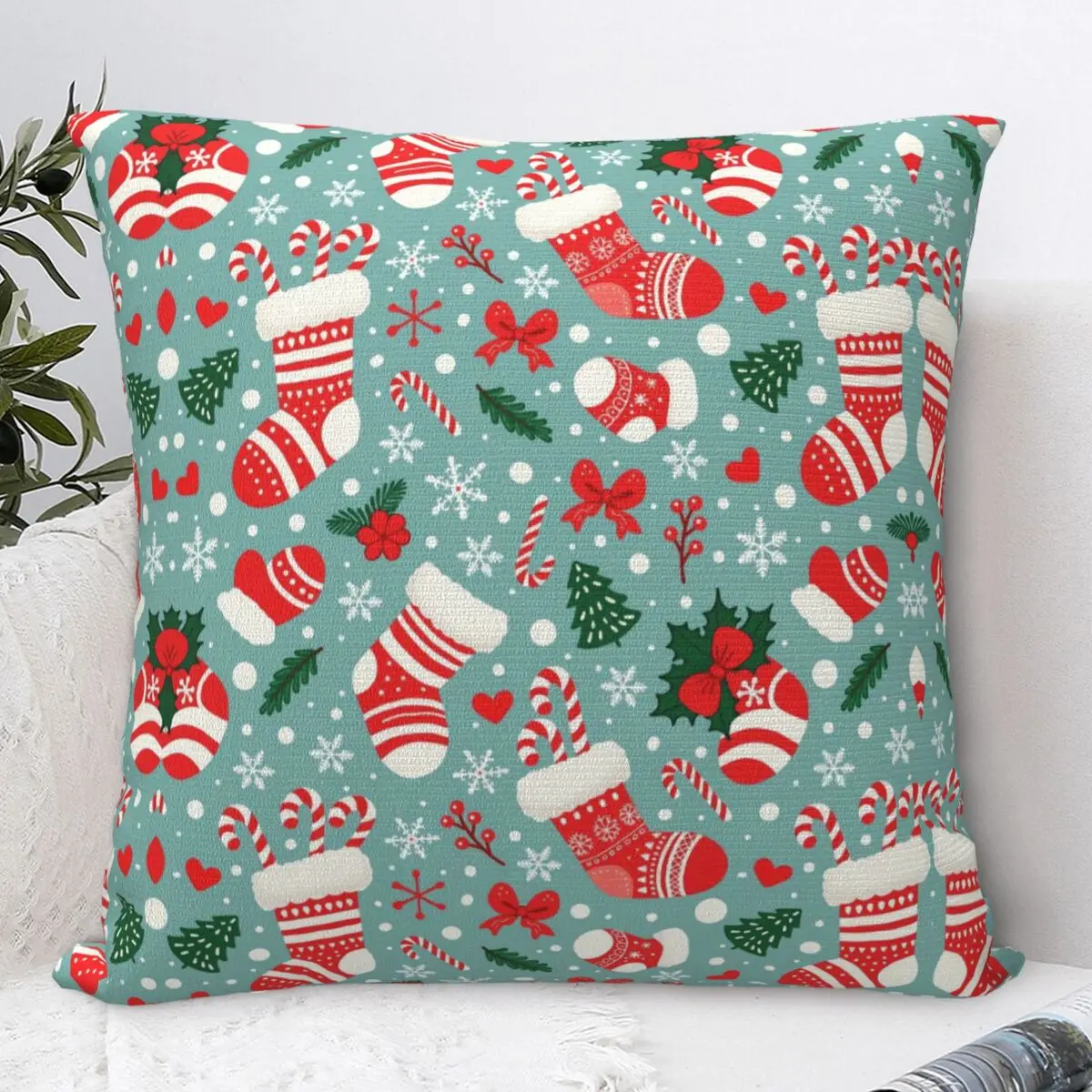 

Plaid & Holiday Christmas Pillow Cover Fashion Pillow Case For Sofa Home Decorative Cushion Cover Soft Pattern Pillowcases Gift
