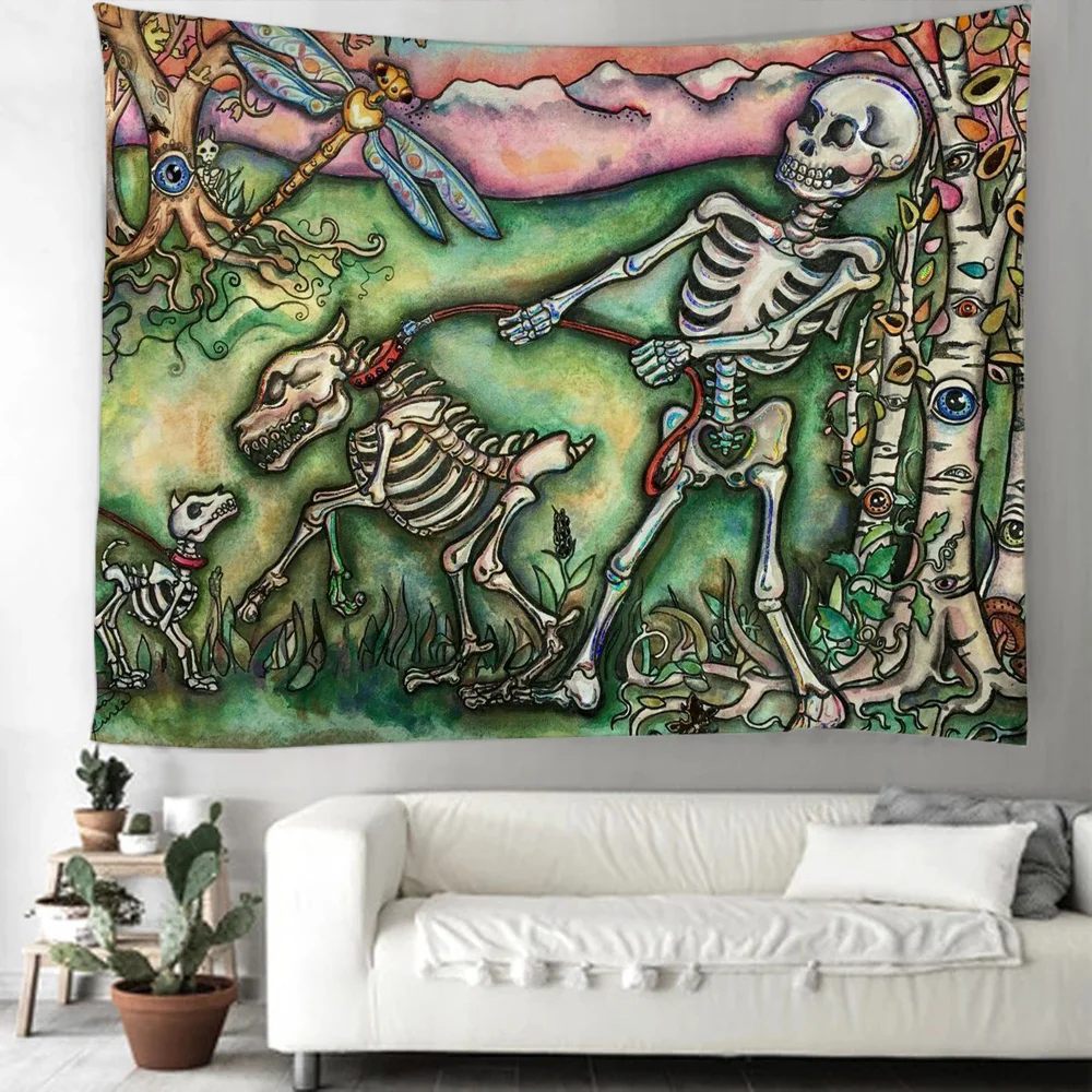 Psychedelic Mushrooms Gobelins Decoration Bed Room Decor Y2k Wall Cloth Bibble Cheap Things Van Gogh Anime Tapestry Aesthetic