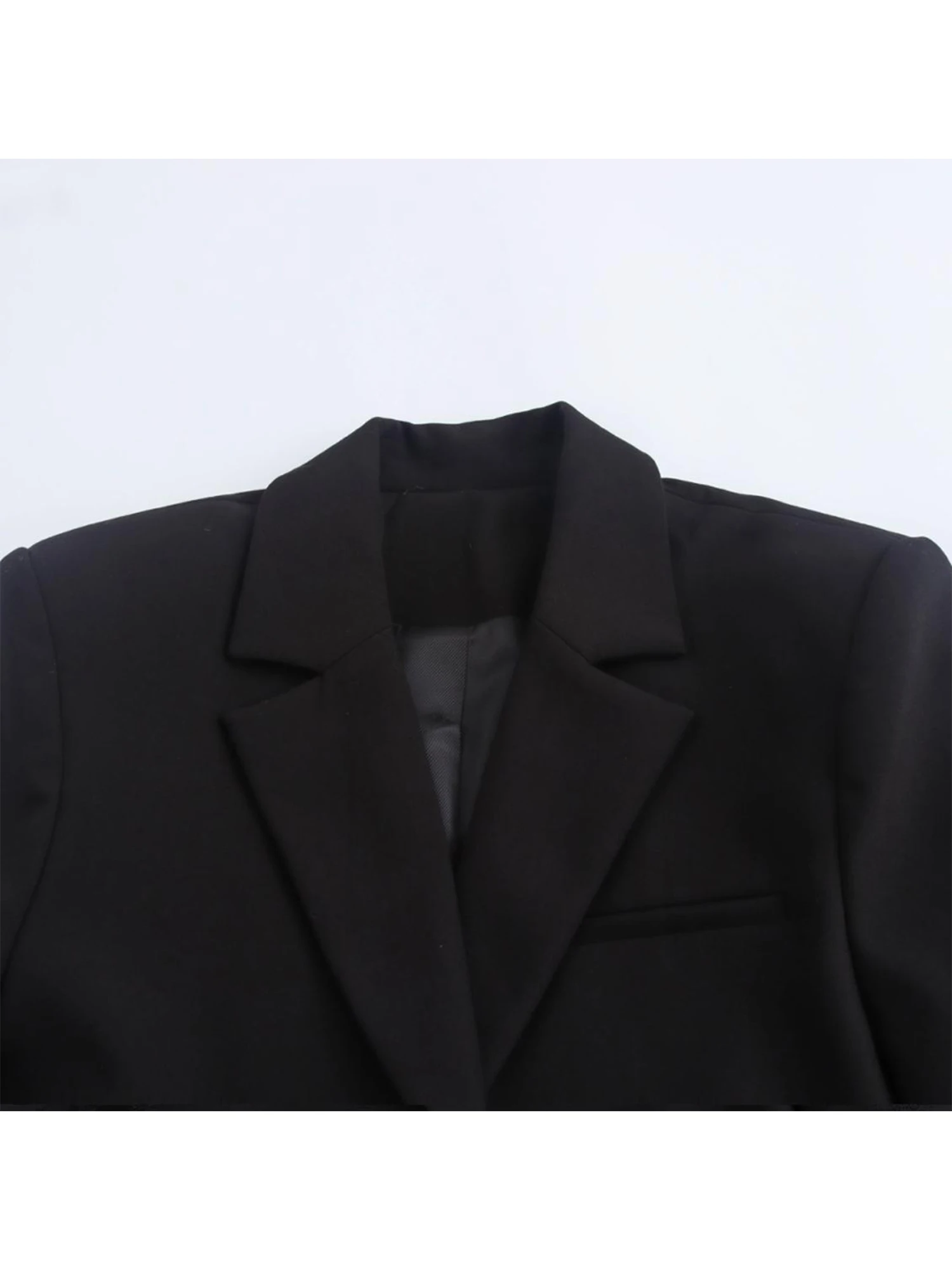Women's Black Gothic Emo Cropped Bow Blazer Jacket Y2k 2000s Vintage Suit Coat Long Sleeve Single Breasted Outerwear Autum 2025