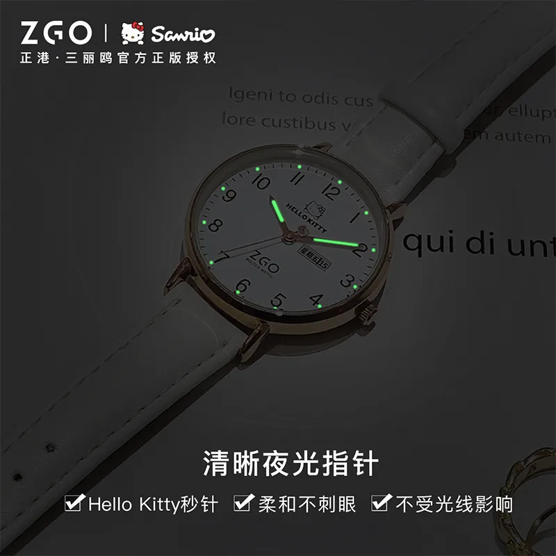 ZGO x Sanrio Hello Kitty Women Watch Waterproof Luminous Quartz Watch Girls Students Watches Ins Wrist Watch Birthday Gift 2108