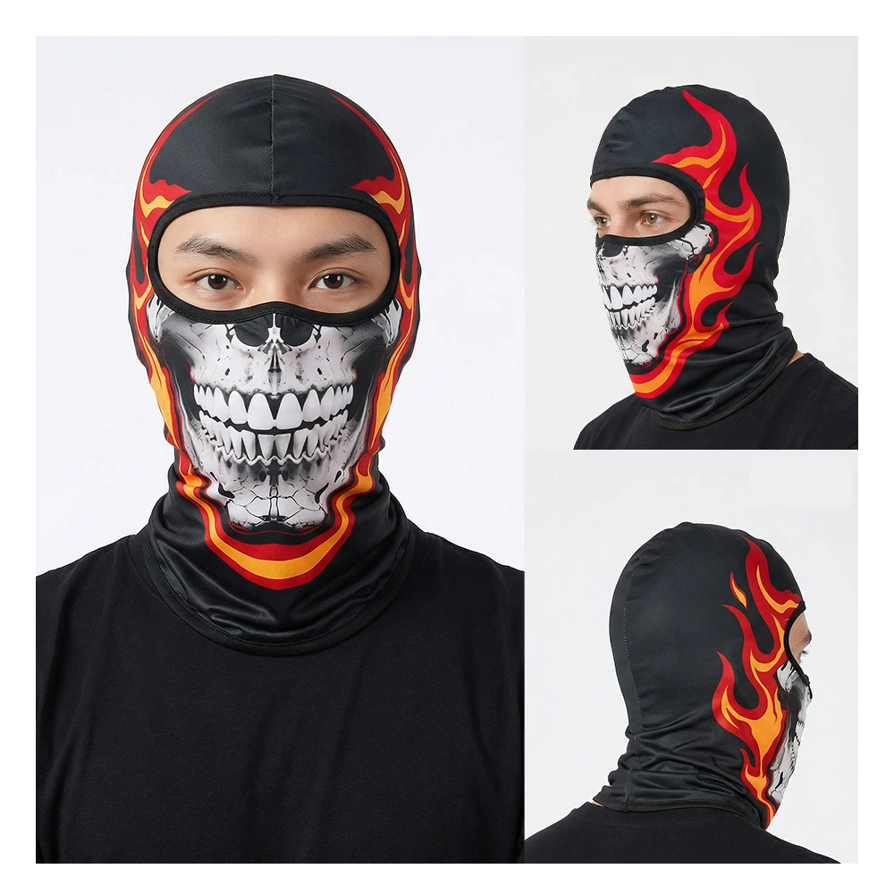 Cycling Skull Balaclava Motorcycle Face Mask Summer Cooling Neck Gaiter Outdoor Sports Hiking Running Quick Dry Full Face Cover
