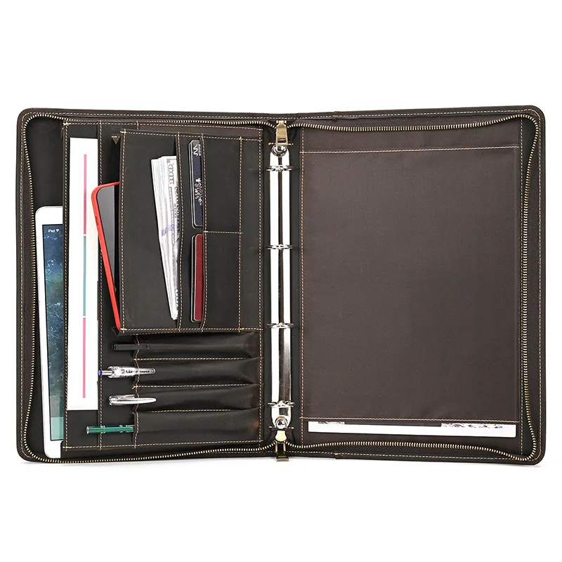 Сумка для документов из натуральной кожи в стиле ретро, защитный чехол для хранения iPad, ретро-клатч, слот для ручки, многофункциональный портфель-клатч