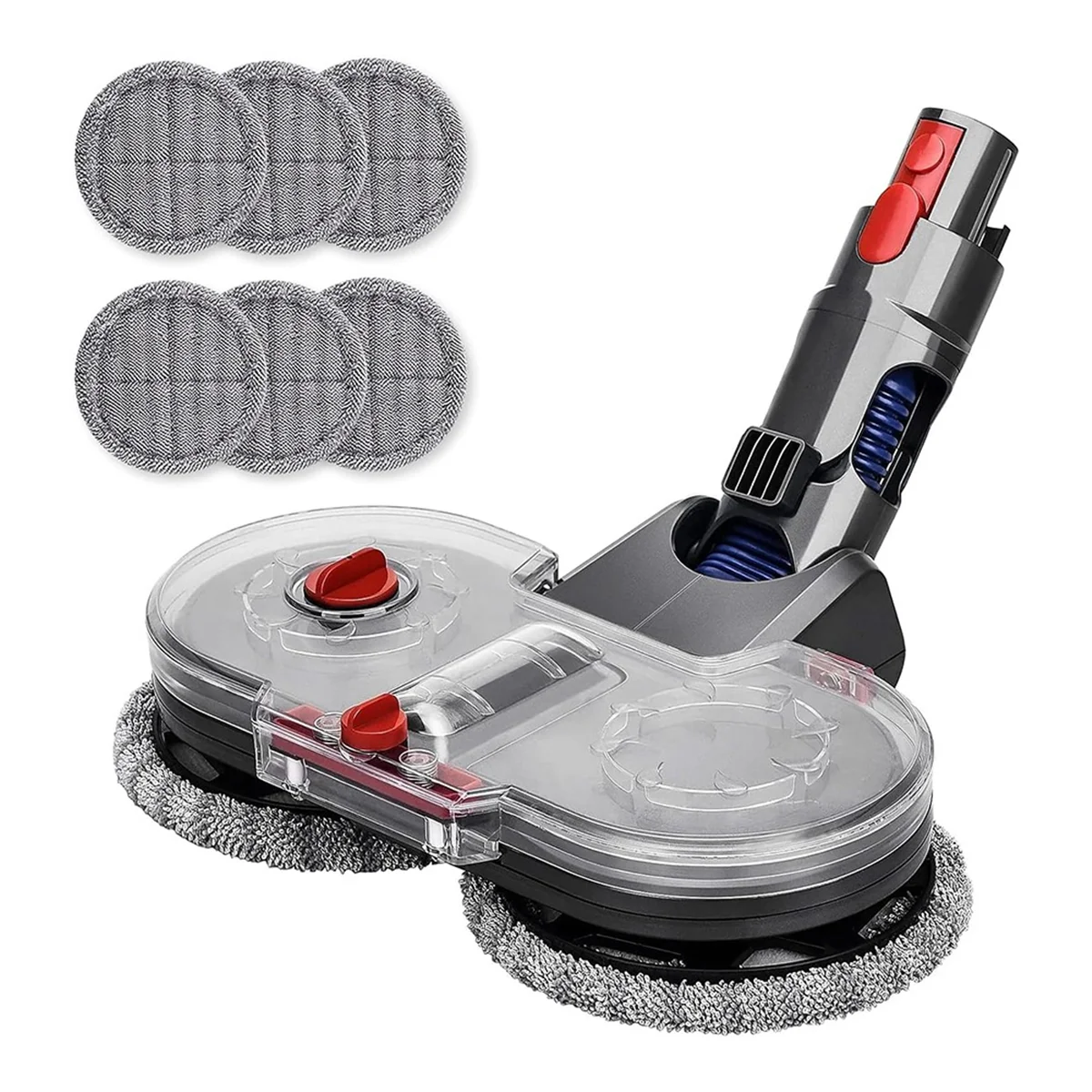 مرفق رأس الممسحة الكهربائية لـ Dyson V7 V8 V10 V11 V15، محركات دوارة مزدوجة مع 6 قطع وسادات ممسحة قابلة للغسل - A19G
