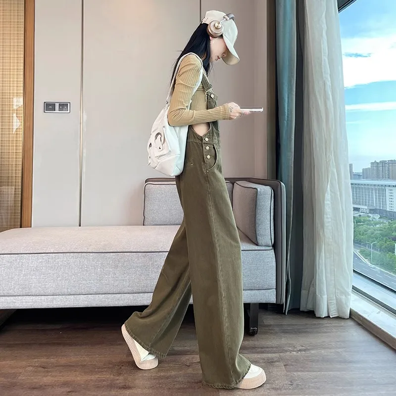 

Slimming Denim Overalls for Women Summer New Sle High Waist Wide Leg Casual Comfortable plus Size Faionable Gown Pants