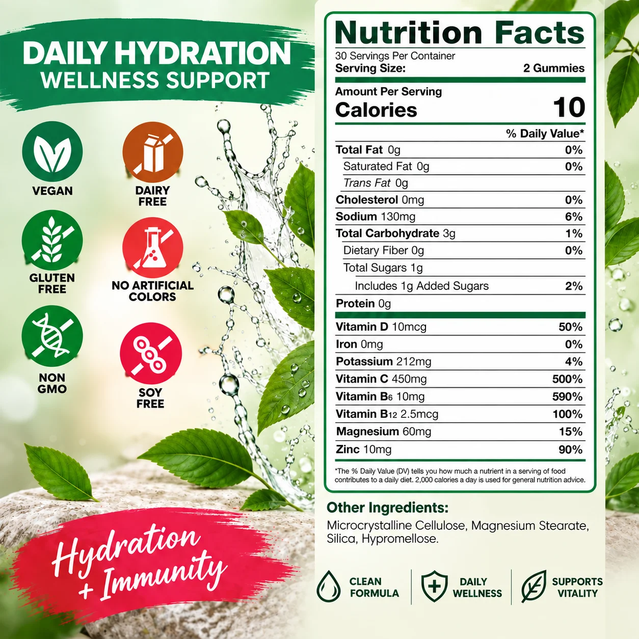 Electrolyte + Immunity Gummies - Support Hydration Balance, Muscle & Nerve, Relieve Antioxidant