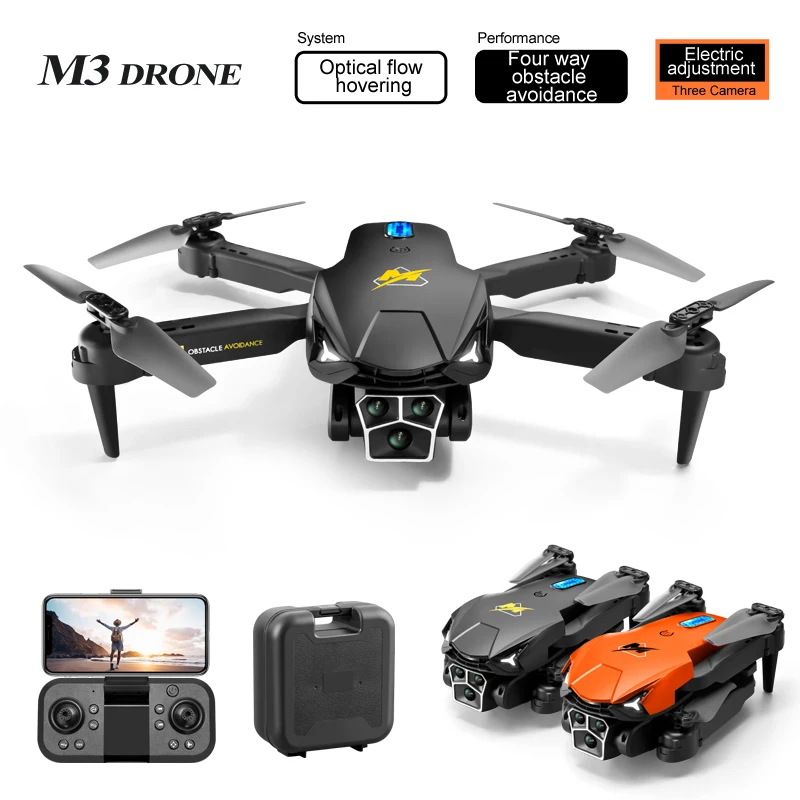 Mini drone M3 con fotocamera HD professionale 4K 2.4G WIFI FPV Motore brushless Flusso ottico Quadcopter pieghevole per fotografia aerea