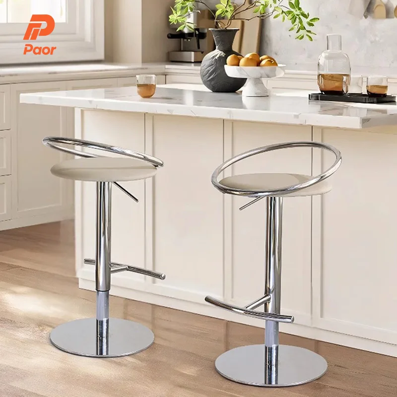 Juego de 2 sillas de bar de altura ajustable, silla de bar de diseño moderno y cómodo, Taburetes de bar nórdicos para cocina, muebles para el hogar