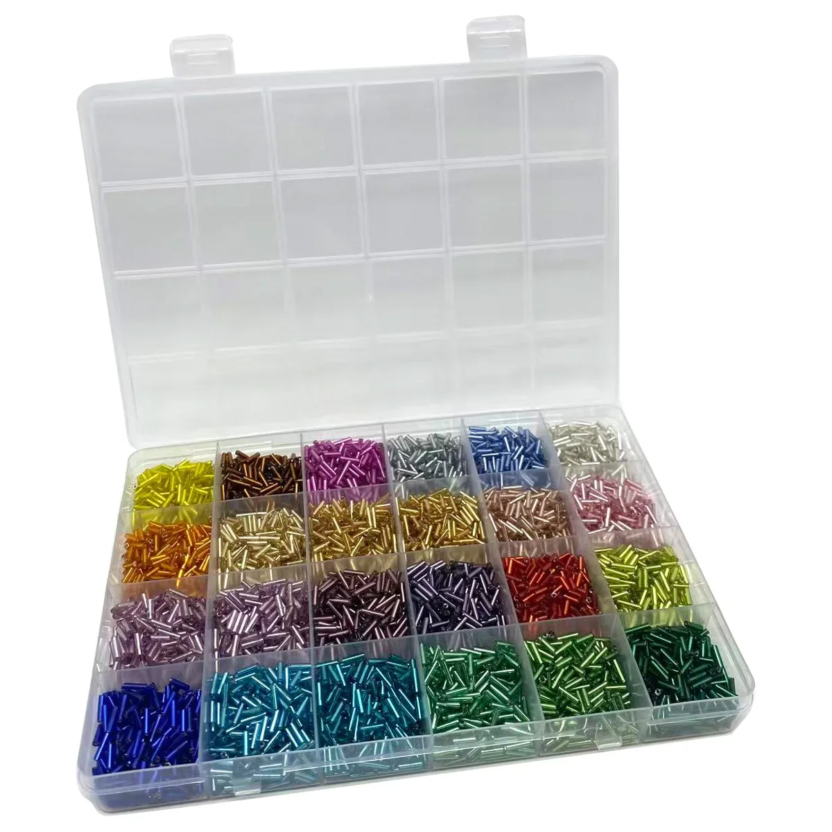 

Internal silver plated three tube set 2 * 7mm Glass tube shaped dispersed beads Handmade DIY bracelet necklace making materials