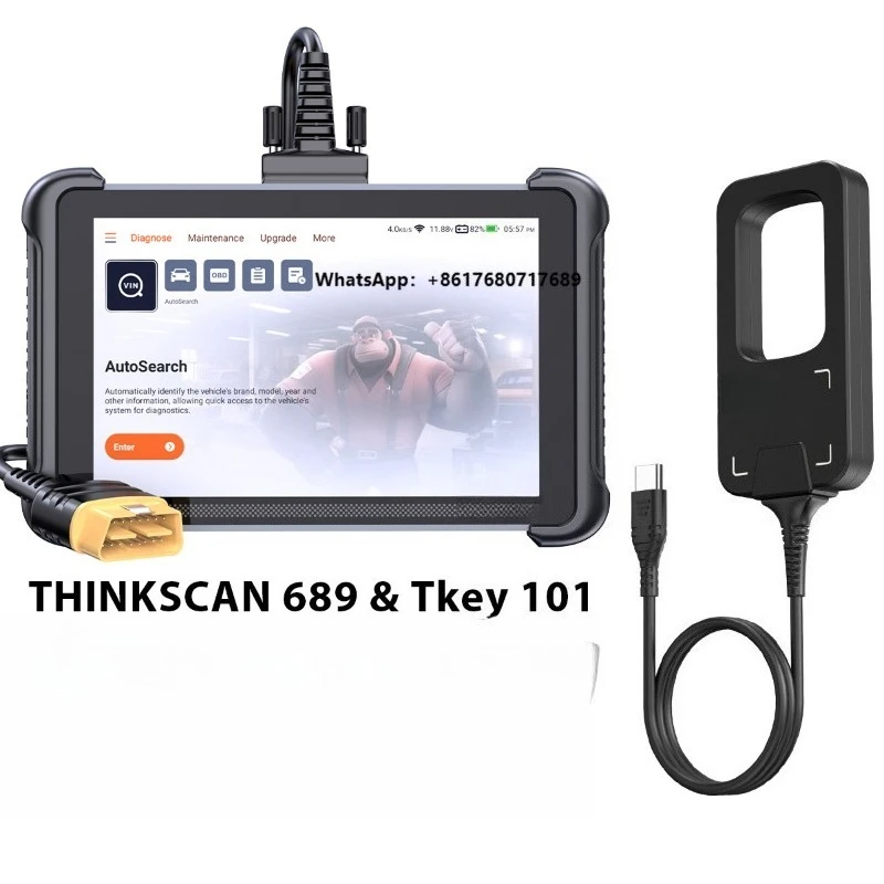 

Lifetime Free Update THINKSCAN 689 Full System Diagnostic Tool Obd2 Scanner with THINKCAR Tkey101 Car Key Programmer