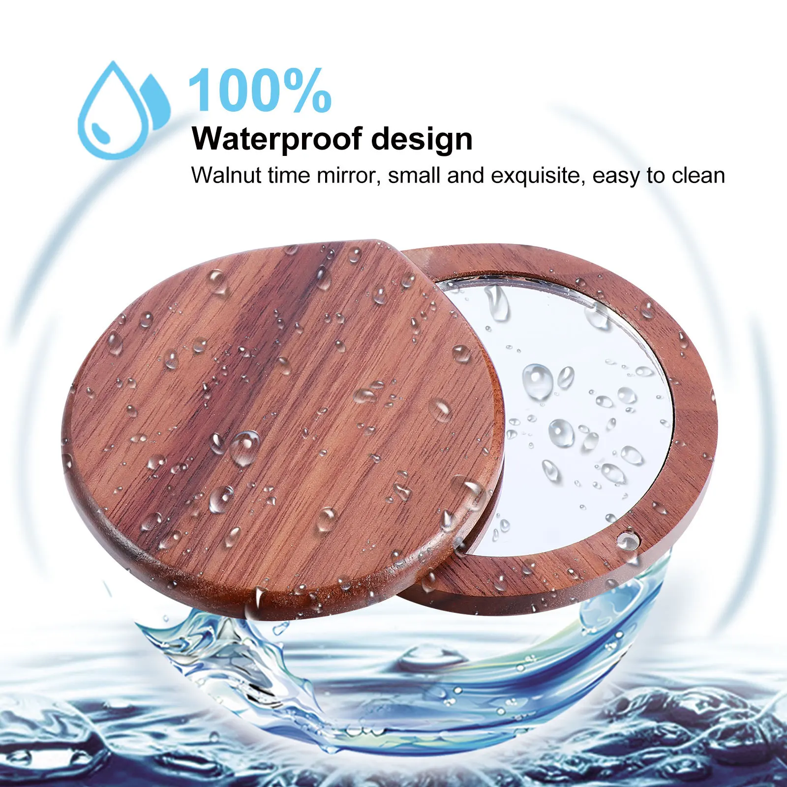 Miroir de vanité Compact, petit maquillage Portable pour dames, miroir de voyage de haute qualité, Texture lisse, 1 pièces