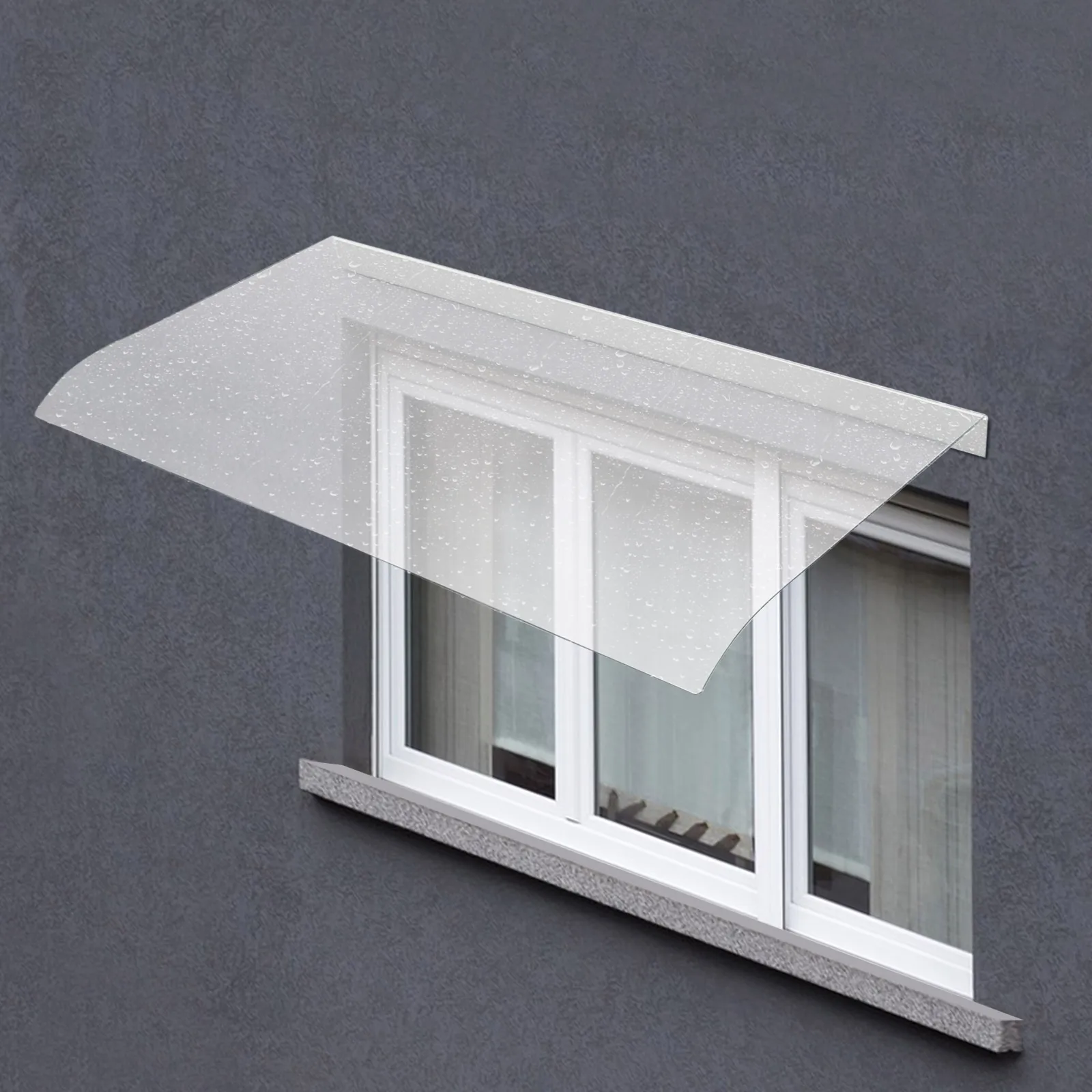 مظلة نافذة يدوية شفافة للكمبيوتر الشخصي، مأوى مطر خارجي 50 × 100 سم، غطاء حماية للباب بسمك 3.5 مم للتركيب الخارجي #5