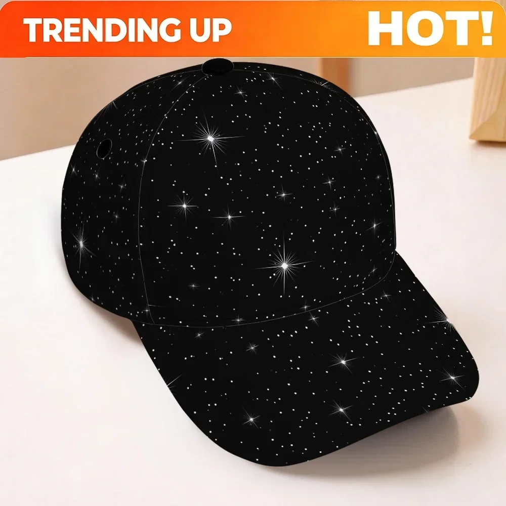 Customization Hats 1pc Of A Baseball Cap Featuring A Christmas Twinkling Stars Night Sky Print – It Has An Adjustable Duckbill D