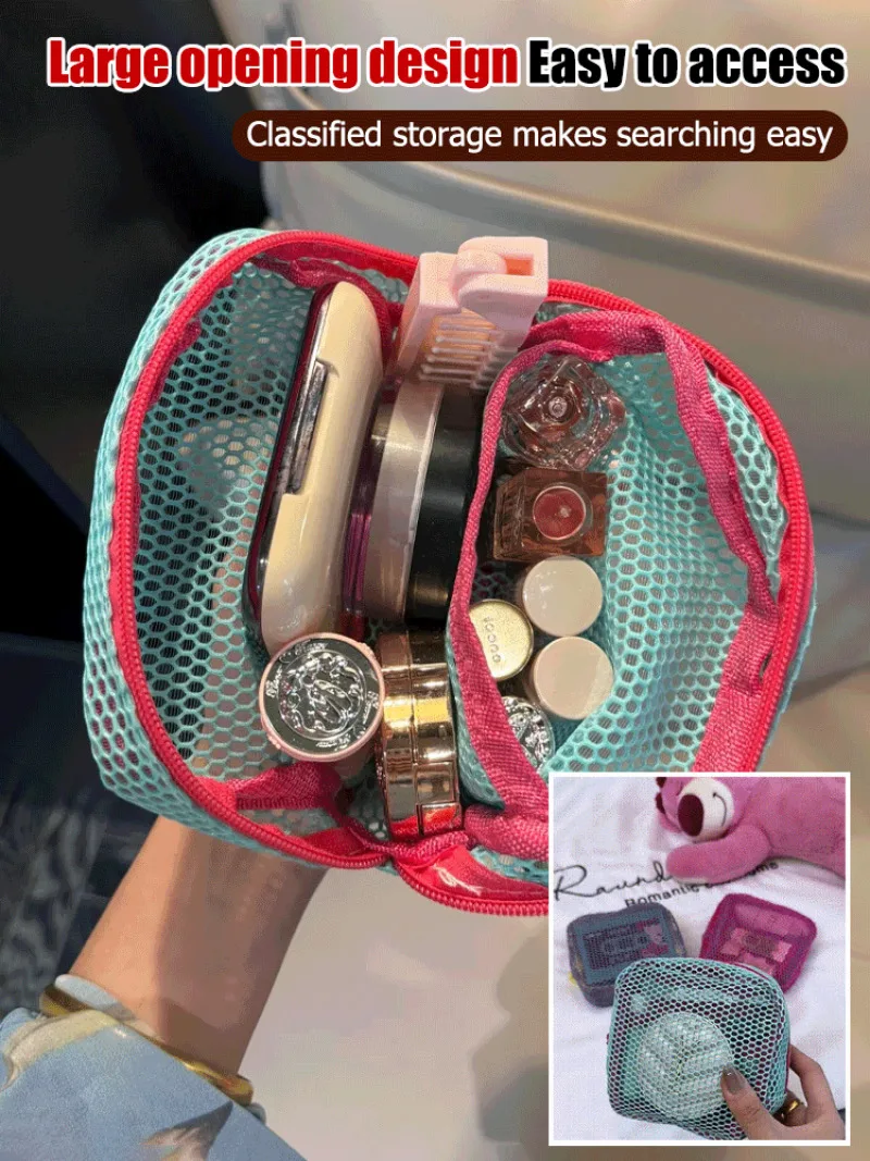 

Colorful Ultralight Storage Bag Multipurpose Mesh Mesh Tofu Bag Partitioned Sundry Storage Bag