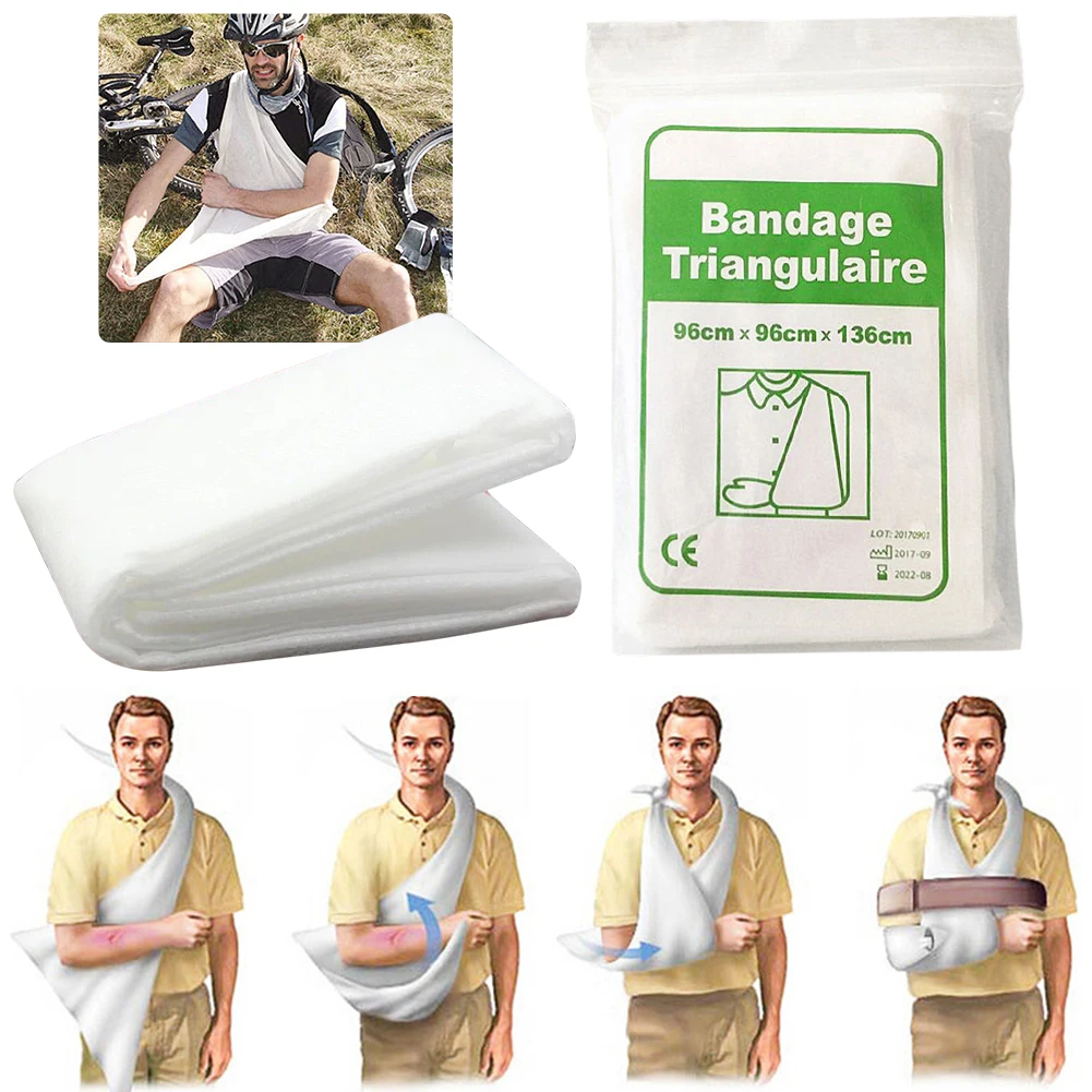 20-1PC Triangular First Aid Bandage Non-Woven Emergency First Aid Bandage Security Protection Bandage for Fracture Fixation Tool