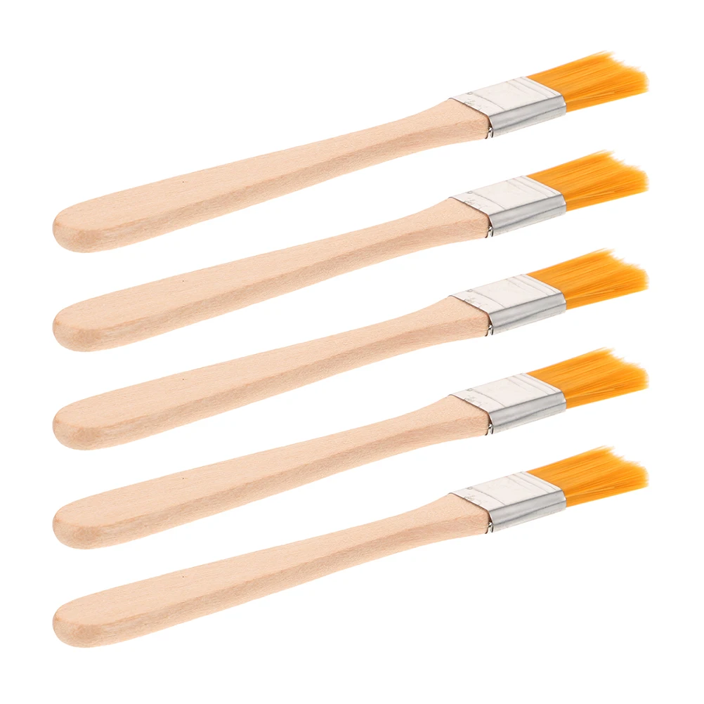 

5pcs Paint Brush Artist Painting Nail Polish Waxing Small Nylon Brushes Long Handle House Wall Craft Clean
