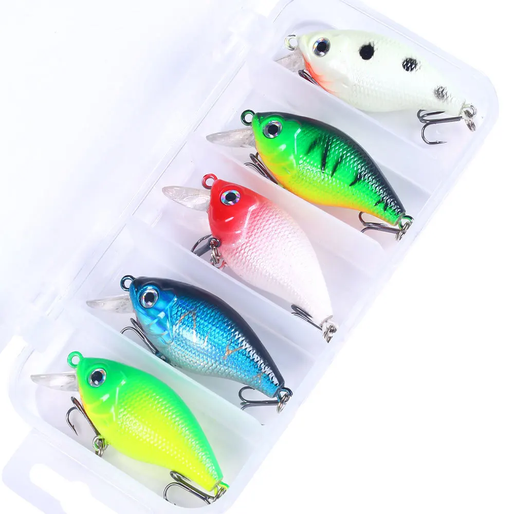 

5Pcs/box 4.2-6.7g Cranbait Swing Noise Bass Bait With Triple Hook Freshwater Seawater Universal Fishing Accessories