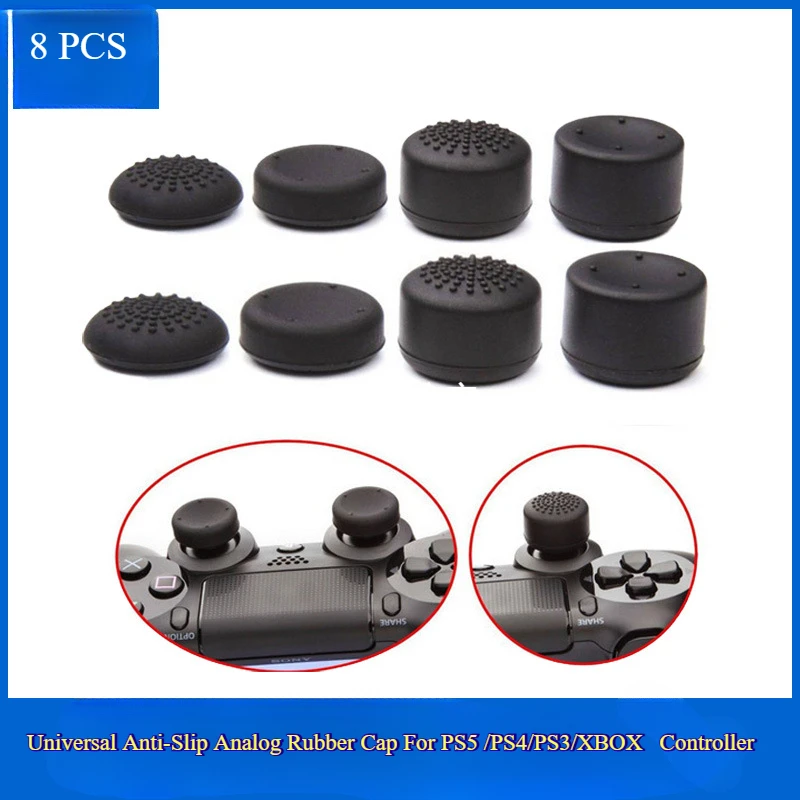 Tampa de borracha universal para controle de jogo, para ps5/ps4/ps3/xbox, antiderrapante, analógico, joystick, cabeça de cogumelo, 8 tamanhos com tampa alta