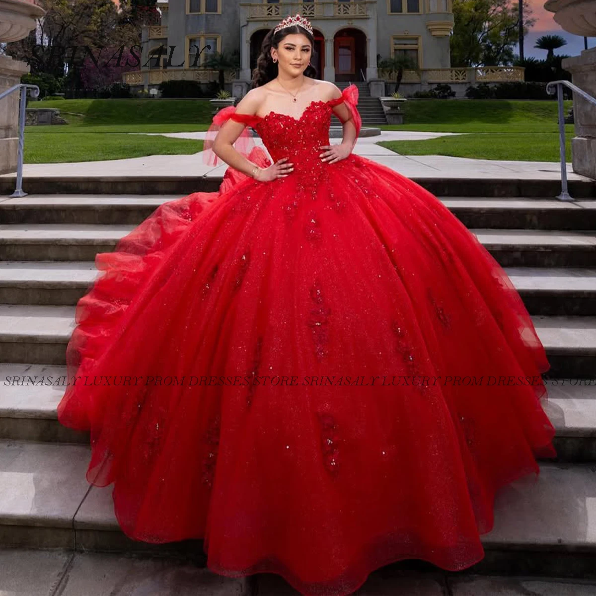 カスタマイズされたメキシコキンセニエラドレスアップリケ夜会服ビーズノースリーブスパゲッティスイート 16 フォーマル Vestidos デ 15 年