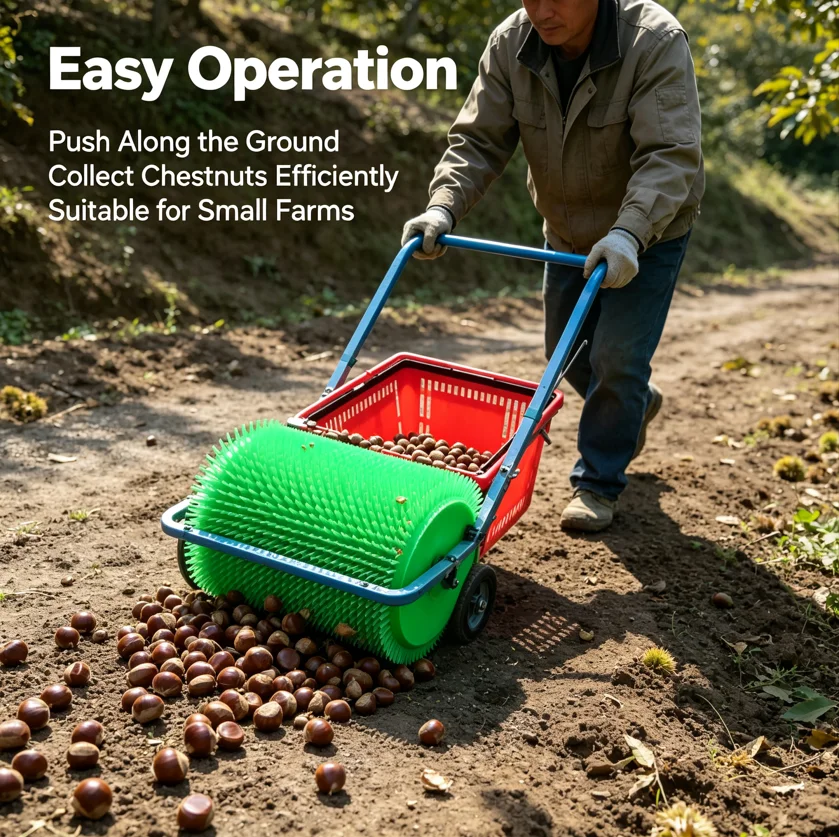 Big Orchard Farming Tools Chestnut Hand Push Walking Olive Harvesting Tools