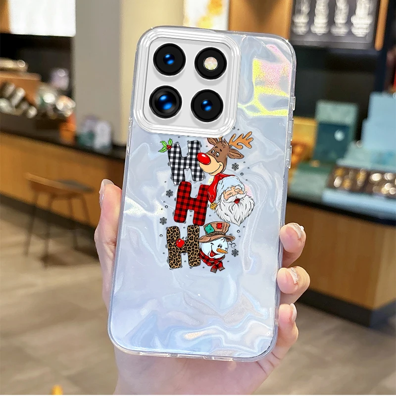 Hot Kerst Patroon Telefoon Case Voor Xiaomi Poco X6 X3 F6 M6 M4 Pro C61 13T 14T 11 Lite Gift Veer Garen Schokbestendig Matte Cover