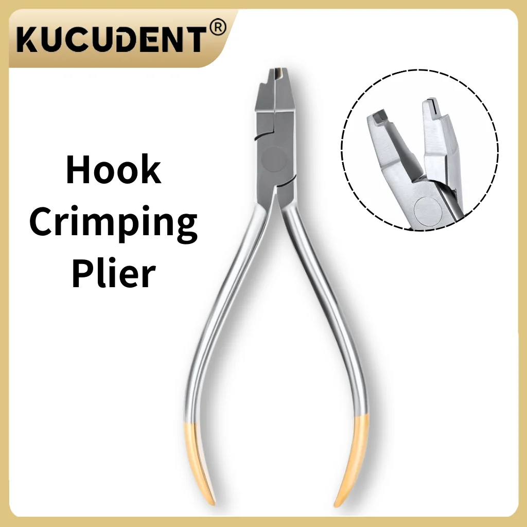 1 PC Dental Crimpable Hook Placement Plier - Stainless Steel Orthodontic Forceps for Free Hook Clamp Precision Positioning