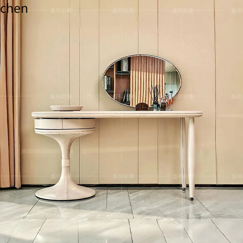 

CP bedroom home modern high-end design with makeup mirror storage integrated makeup table