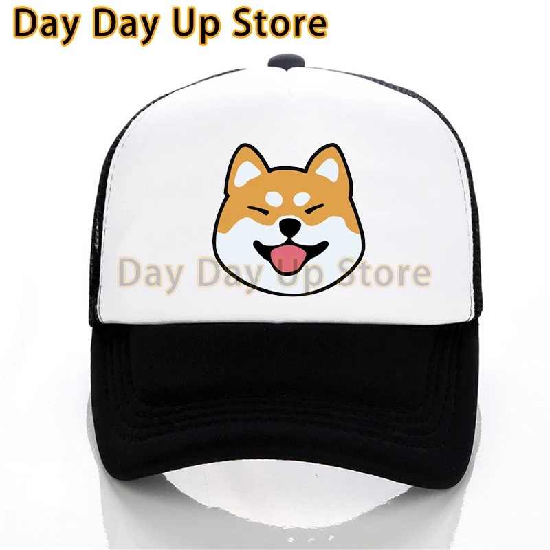 Cartoon Creative Cute Dog Shiba Inu Pattern Baseball cap Summer cool mesh hat Men women adjustable Travel Snapback Hats