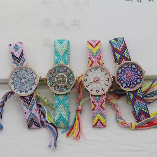 2025 nuevo Reloj de estilo tejido para Mujer, relojes de disco exquisitos para Mujer, Reloj de estilo bohemio, Reloj de regalo de cumpleaños para Mujer