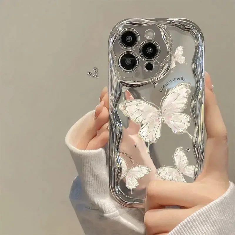 Ins butterfly Phone Case For Samsung Galaxy S24 S23 Ultra S20 FE S21 S24 Plus A05 J7 J2 Prime G530 Soft Silicone Cover