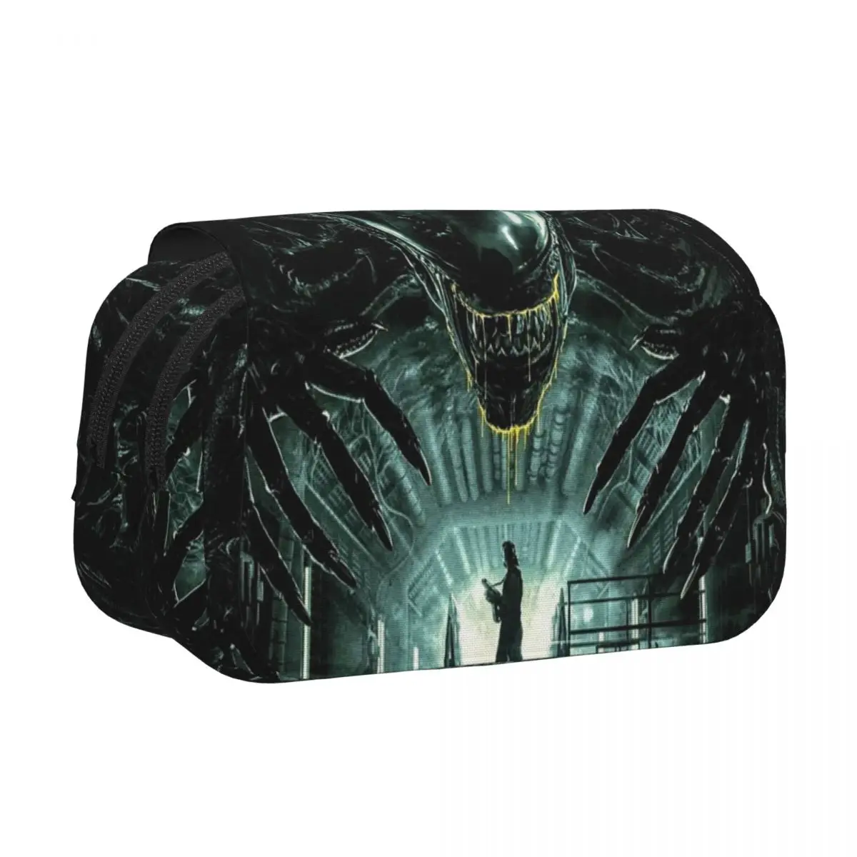 Alien Vs Predator Horror Science Fiction Comics Pencil Case Pencil Pouch Hard Shell Leather Large Storage Pen Box Pencil Bag