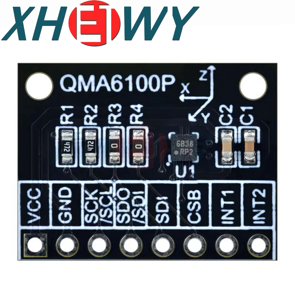 QMA6100P triaxial gravity acceleration module test board IIC SPI hardware metering step