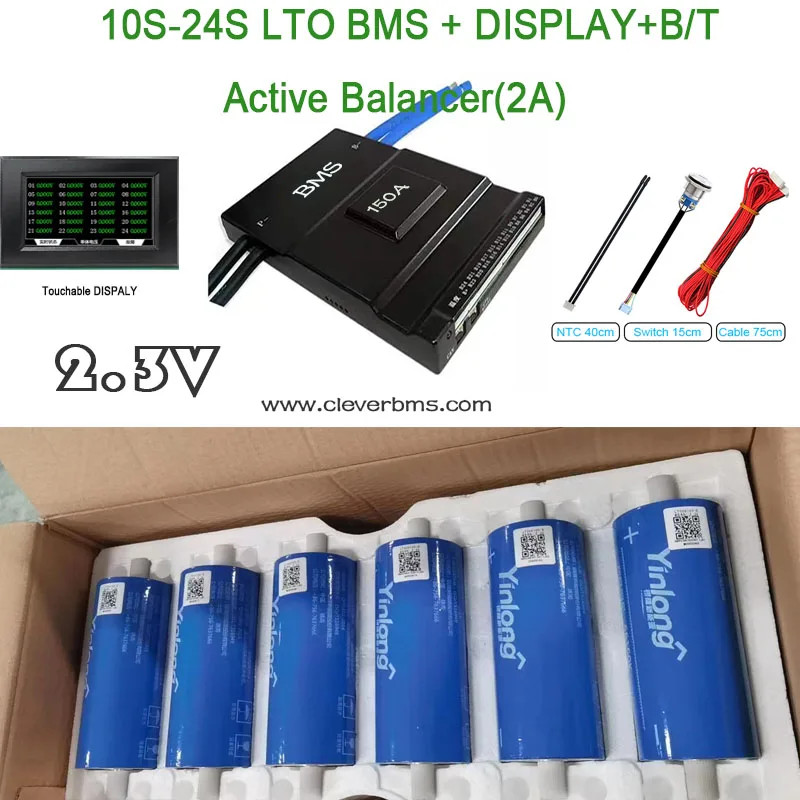 JK BMS LTO 2.3V 10S 11S 12S 24V 15S 16S 36V 20S 21S 22S 48V 24S 60V Active Balancing 2A บลูทูธ RS485 Discharge 150A Peak 300A
