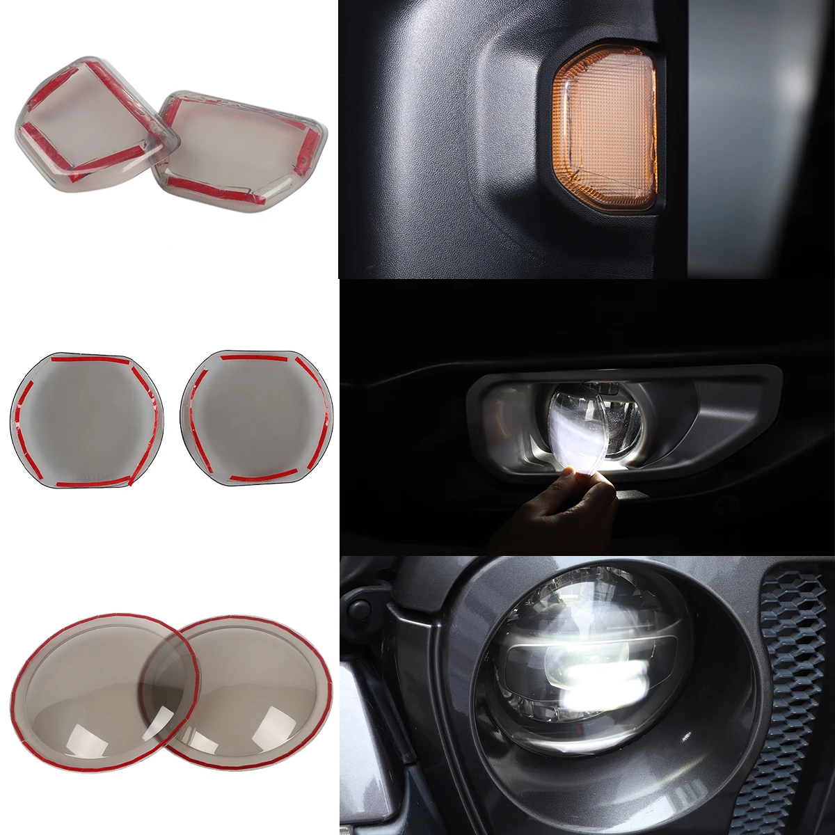 

Car Front Fog Light/Headlight/Rearview Signal Lamp Cover Trim for Jeep Wrangler JL Gladiator JT 2018-2024 Exterior Accessories
