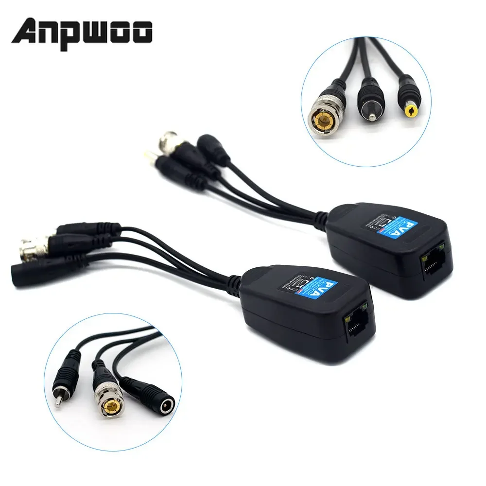 8MP HD BNC Video Power Balun Audio to RJ45 Connector HD-CVI/TVI/AHD Transceiver for CCTV Security Surveillance Camera System