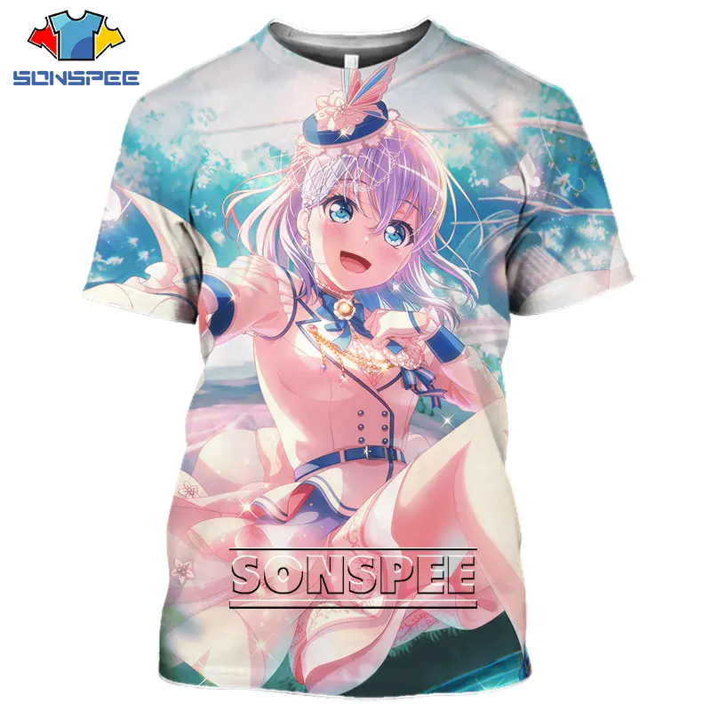 SONSPEE 3D Print Anime Sexy Loli Girl Love Live Tshirt Harajuku Homme Game Tshirt Men Women Cosplay Summer Fashion Short Sleeves