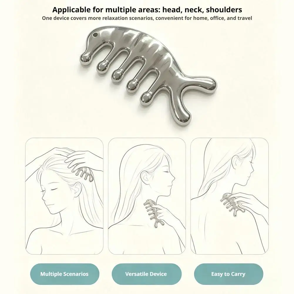 Multifunctional Massager Comb Dolphin-Shaped Face Neck & Scalp Relaxation Tool New Massage Massager Hair Comb Tools Beauty
