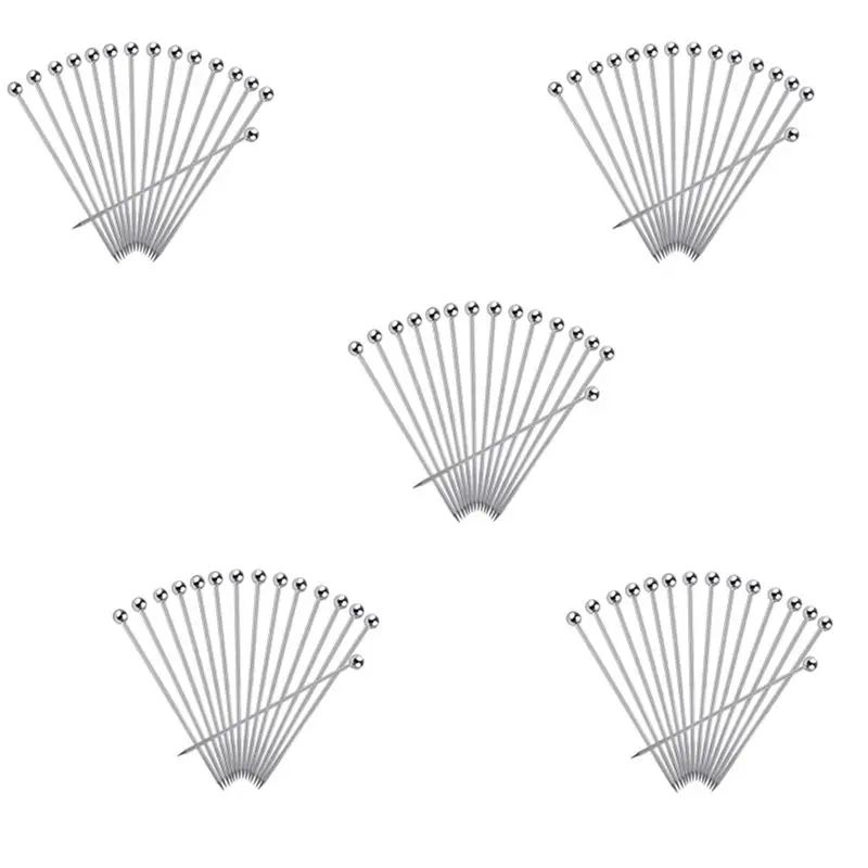 

AS94-75 шт. Коктейльные палочки, 4-дюймовые многоразовые палочки для мартини из нержавеющей стали, зубочистки для коктейлей, оливок, закусок, сэндвичей