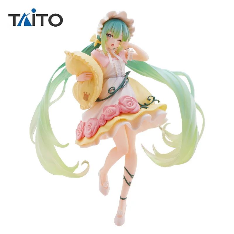 

Anime Original Taito Hatsune Miku Figure Fairy Tale Wonderland Sleeping Beauty 18Cm Pvc Action Figurine Model Toys for Boys Gift