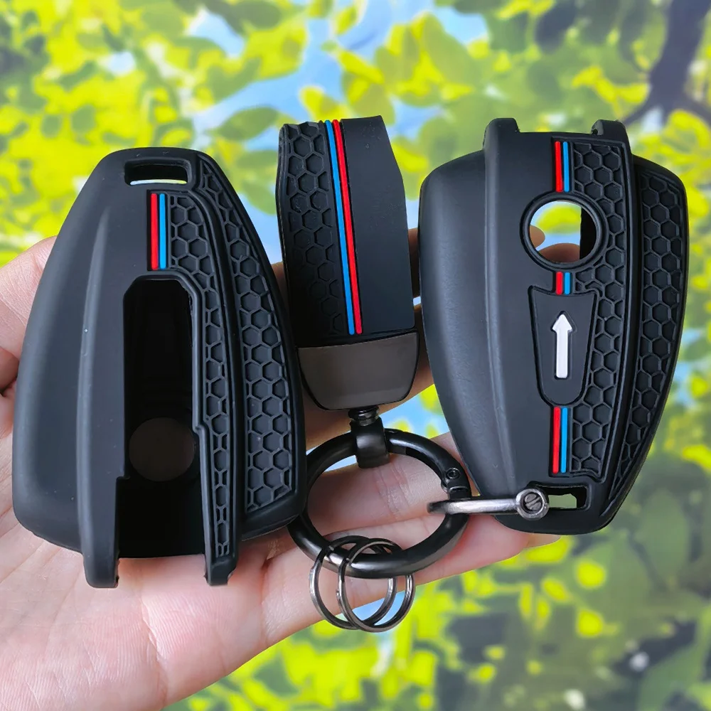 Fashion Honeycomb Grain Motorcycle Key Fob Cover With Keychain For BMW R18 2020‑2024 R18B Bagger R18 Transcontinental Protector