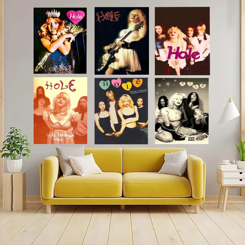 Pósteres clásicos Vintage con agujero de banda de Rock alternativa, decoración nórdica para habitación, hogar, Bar, cafetería