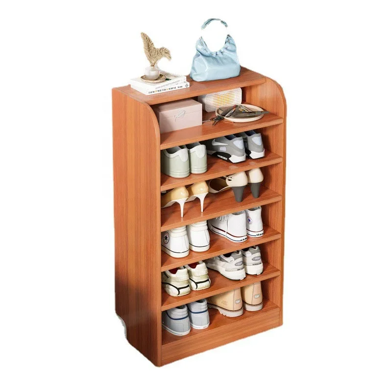 

'Shoe rack easy to put the door multi-layer storage rack household indoor beautiful solid wood color five-door simple