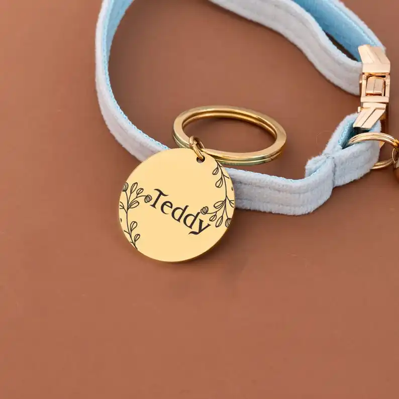 Personalized Anti-lost Pet Name Tag Custom Dog Cat Collar Keyrings Custom Entgrave Name No. ID Keychains Gift 2025