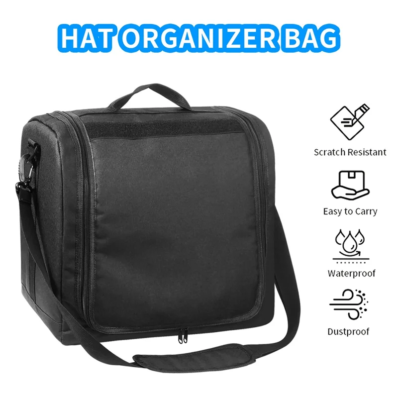 حقيبة قبعة A18E لقبعات البيسبول، حقيبة تنظيم القبعة للسفر والتنقل، تخزين قبعة Snapback، حقيبة حامل حامل القبعة