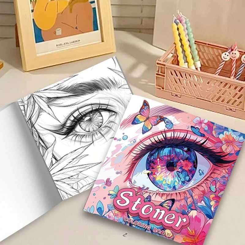 New Cross-border Art Coloring Book with Character Patterns, Graffiti Drawing Notebook for Kids & Adults