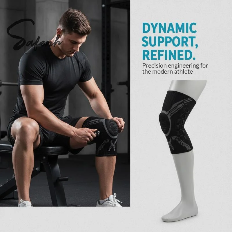 1Pc Smart Knob Knee Brace Patella Gel Pad Lateral Stabilizer Compression Support Joint Pain Relief Recovery Home Gym Wear