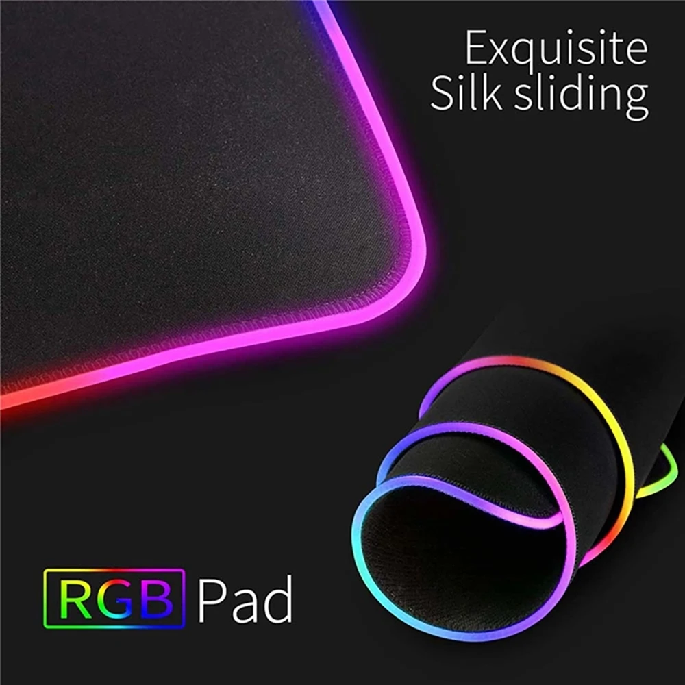 Rgb e_pic lycoris anime grande mousepad led teclado de jogos almofada de mesa computador gabinete almofada de borracha luminosa antiderrapante mouse pad