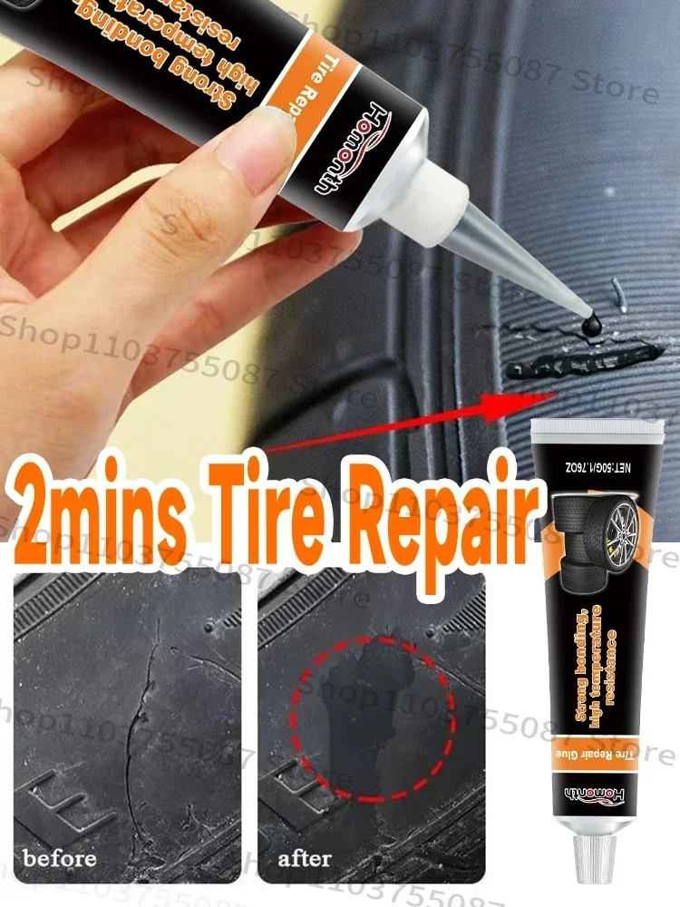 NEW Car Motorcycle Tire Repair Black Glue Liquid Strong Rubber Wear-resistant Non-corrosive Adhesive Instant Bond Leather